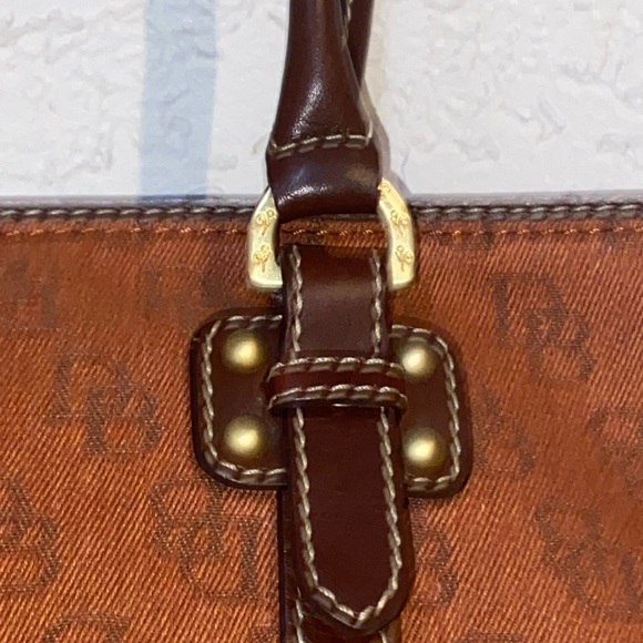 Dooney & Bourke Pumpkin Burnt Orange Monogram Canvas Small Tote,New without tags - Picture 2 of 15